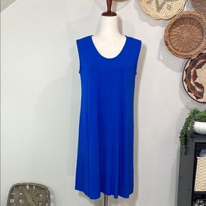 NWT’s Eileen Fisher Soft V-Neck Sleeveless Dress Blue Size Medium